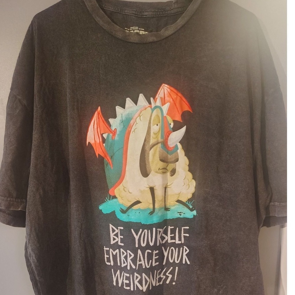 Universal Studios How To Train Your Dragon Sheep Weirdness Graphic Tee 2XL Grey